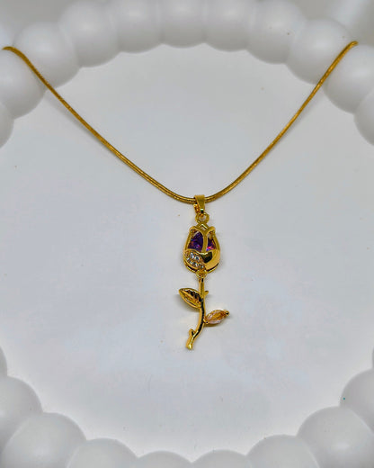 Lavender bloom pendant necklace